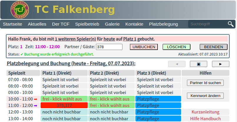 Buchung mit Partner