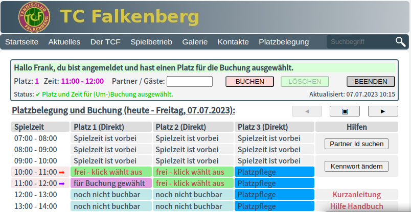 Buchung vorbereitet