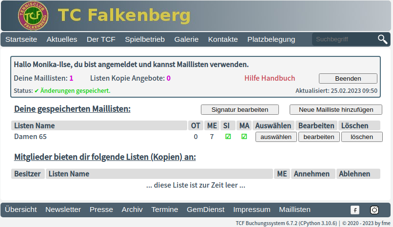 neue Mailliste mit Empfängern