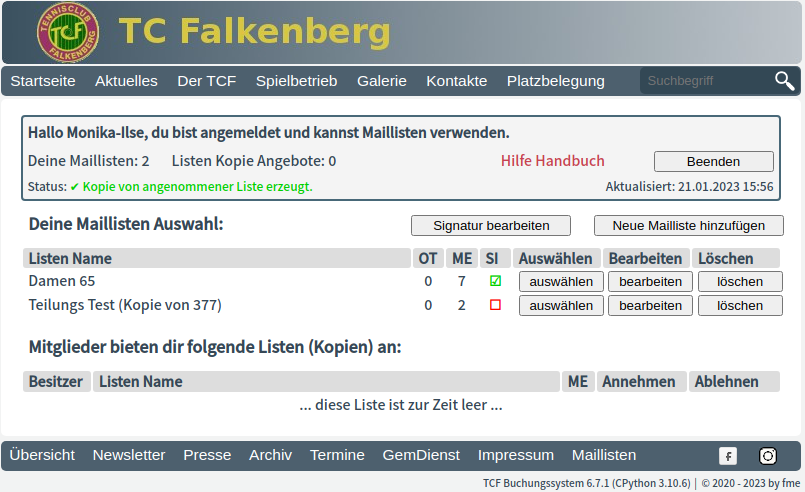 Teilungs Angebot angenommen