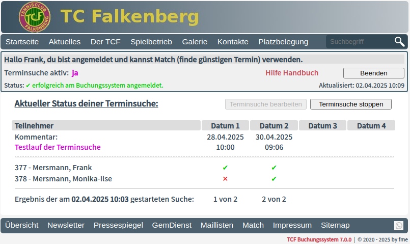 Terminsuche starten