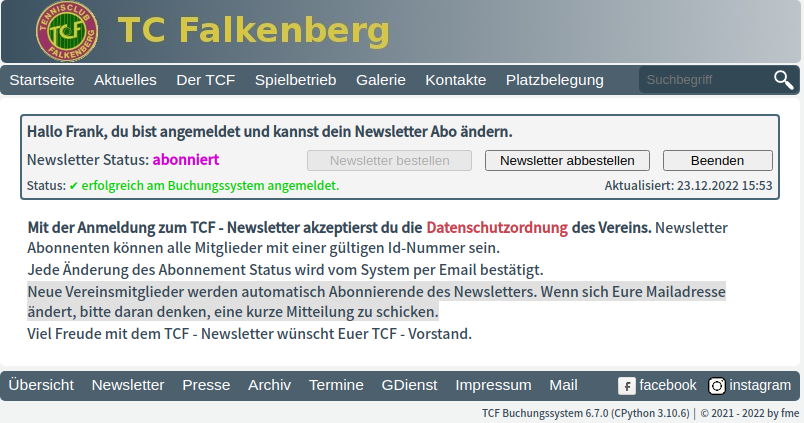 Newsletter Abo