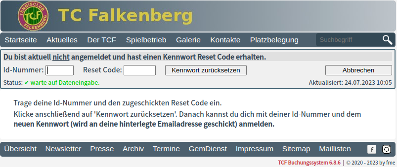 Reset Code
